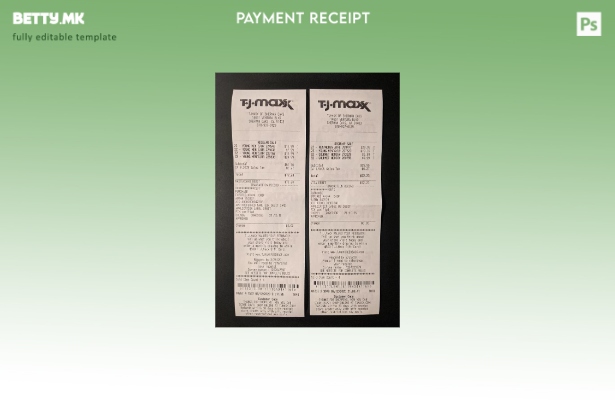 Модерен стил USA Tj Maxx шаблон за потврда за плаќање